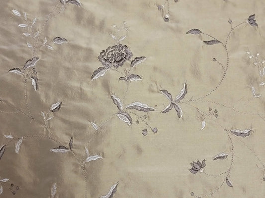 Pastoral Collection - Embroidered Silk Taffeta - Gold