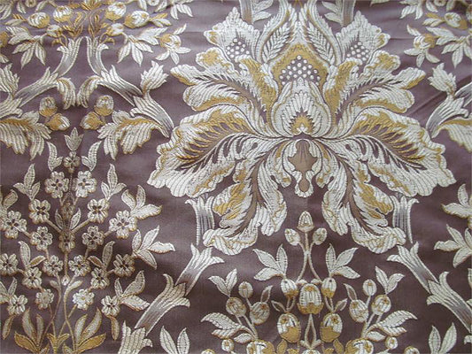 Swatch - Santa Ana Collection - Silk Brocade - Chocolate and Gold