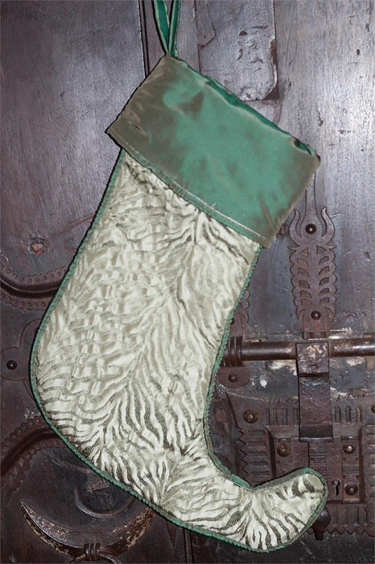 Silk Brocade Stocking - City Lights - Zebra - Lined in Silk Taffeta