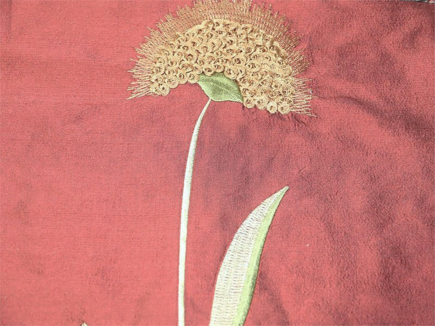 Sunflowers Collection - Velvet Embroidered Silk Dupioni - Spice