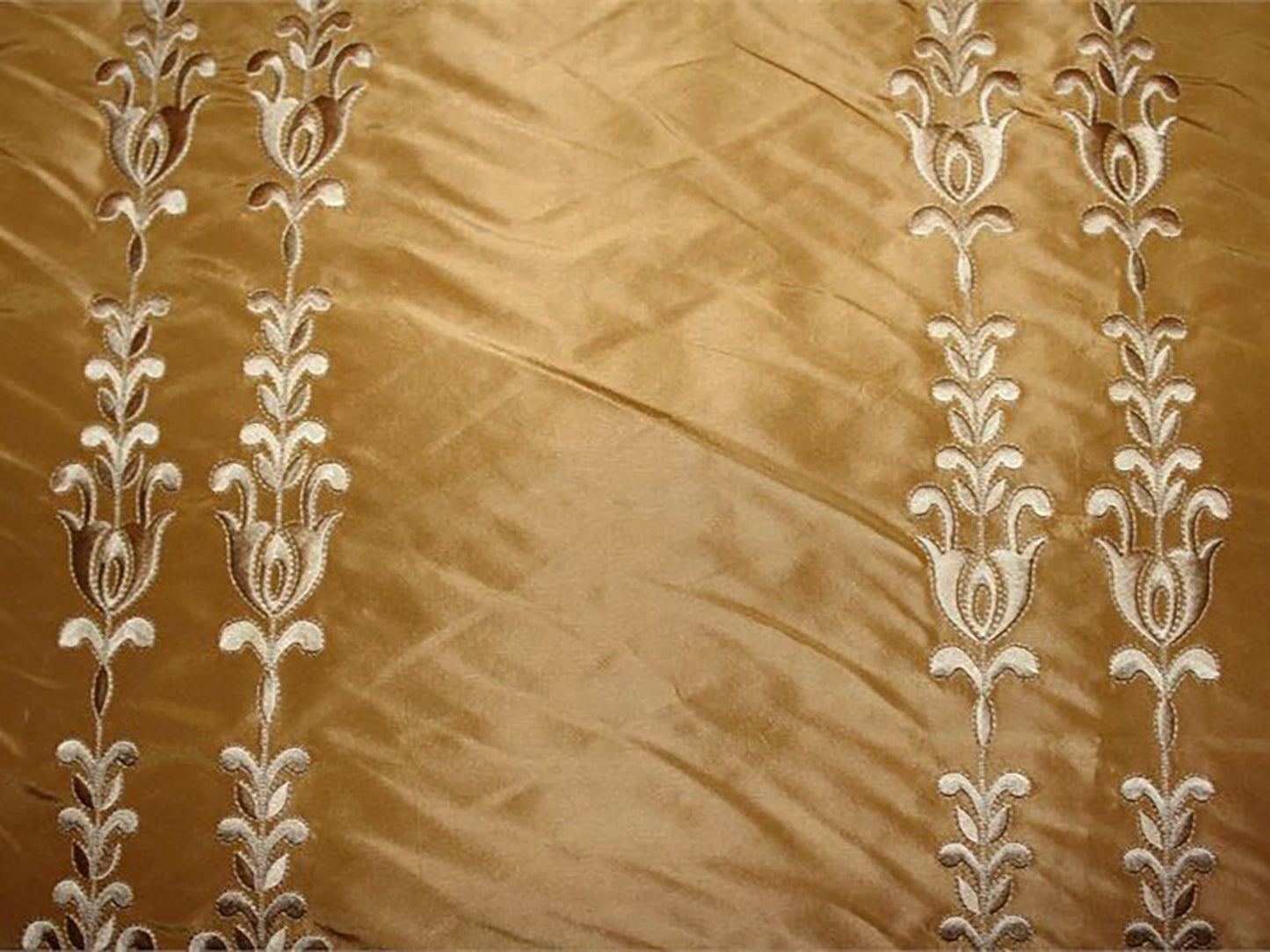 The Irons Embroidered Silk Taffeta - Honey