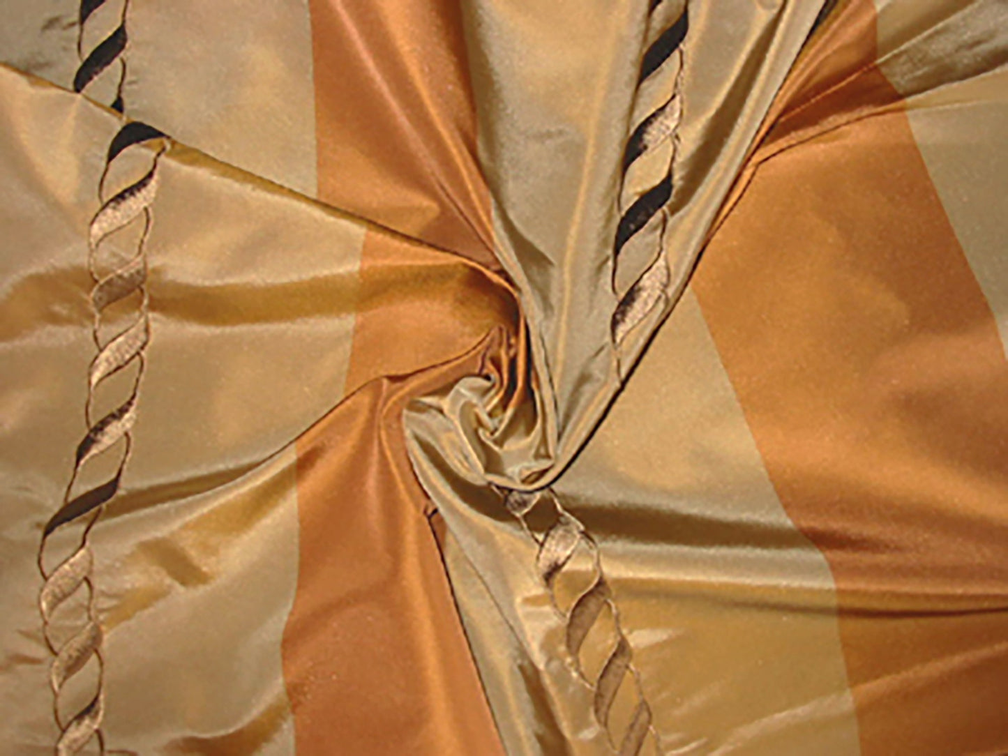 The Lost Chord Silk Taffeta - Copper and Taupe