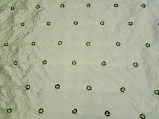 Blossom Collection - Velvet Embroidered Silk Dupioni - Sage