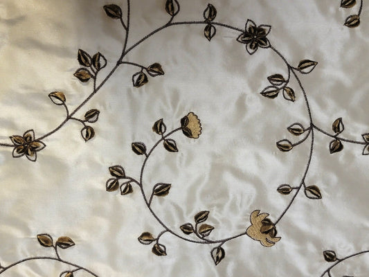 Vineland Collection - Velvet Embroidered Silk Taffeta - Goldenrod